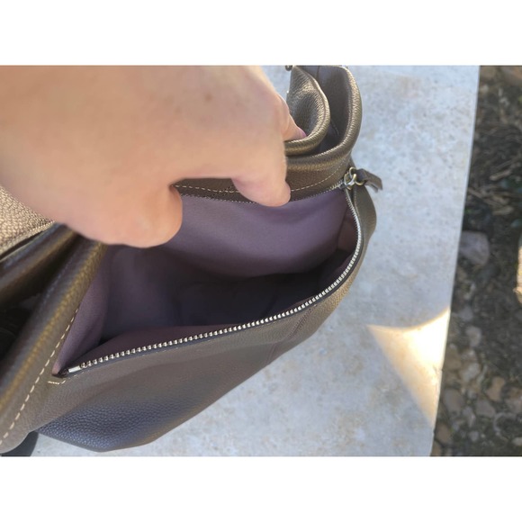 Coach Pebbled Leather Dark Brown Cross Body/Shoulder Bag - Picture 7 of 8